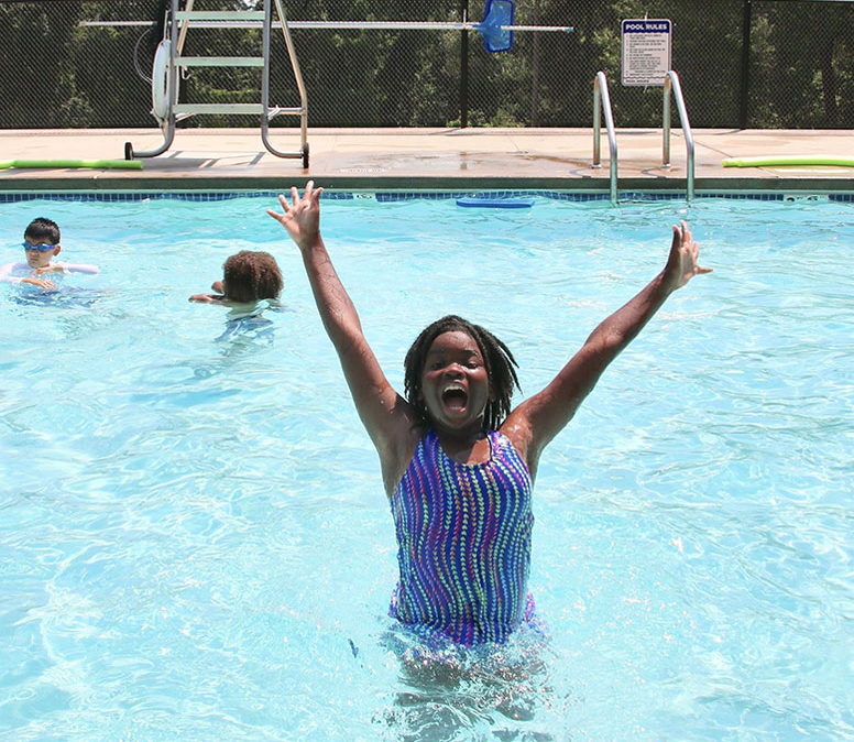 Happy Camper at Renbrook School Summer Adventure Pool