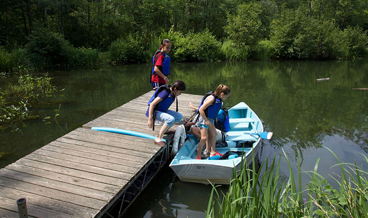 Campers in Lake