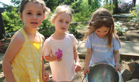 preschool students in outdoor classroom