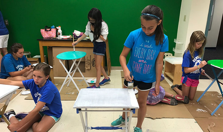 Table Painting at camp