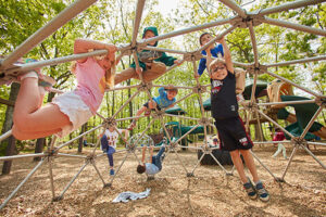 Junior Kindergarten playing outside