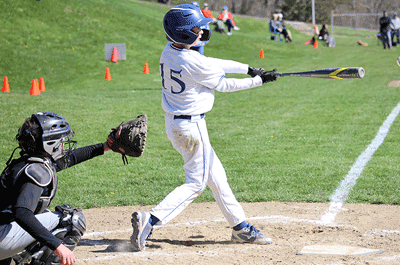 Baseball - Boys Junior Varsity batter in action