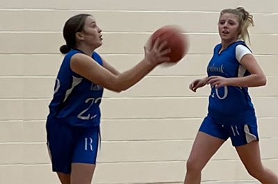 Girls Varsity Basketball player ready to shoot