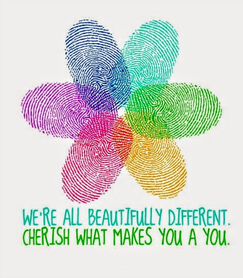 We are all beautifully different illustration of thumb prints