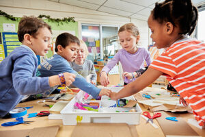 Junior Kindergarten Choice Time at the Maker Table