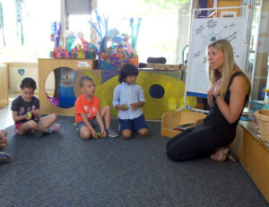 Jr. Kindergarten Teacher leading Morning Meeting