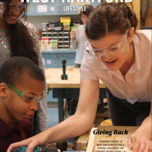 Renbrook School Woodworking teacher and students on a magazine cover