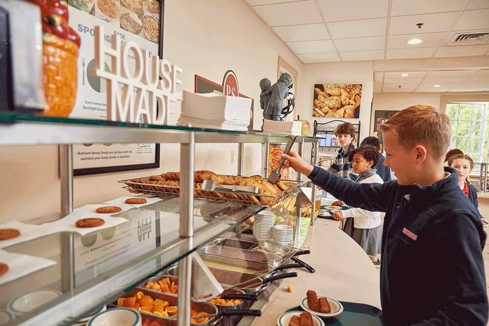 Serving Desserts at Renbrook School Dining