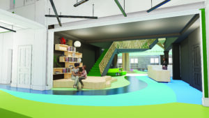 Architectural Rendering of New Renbrook Library - View of Front Desk