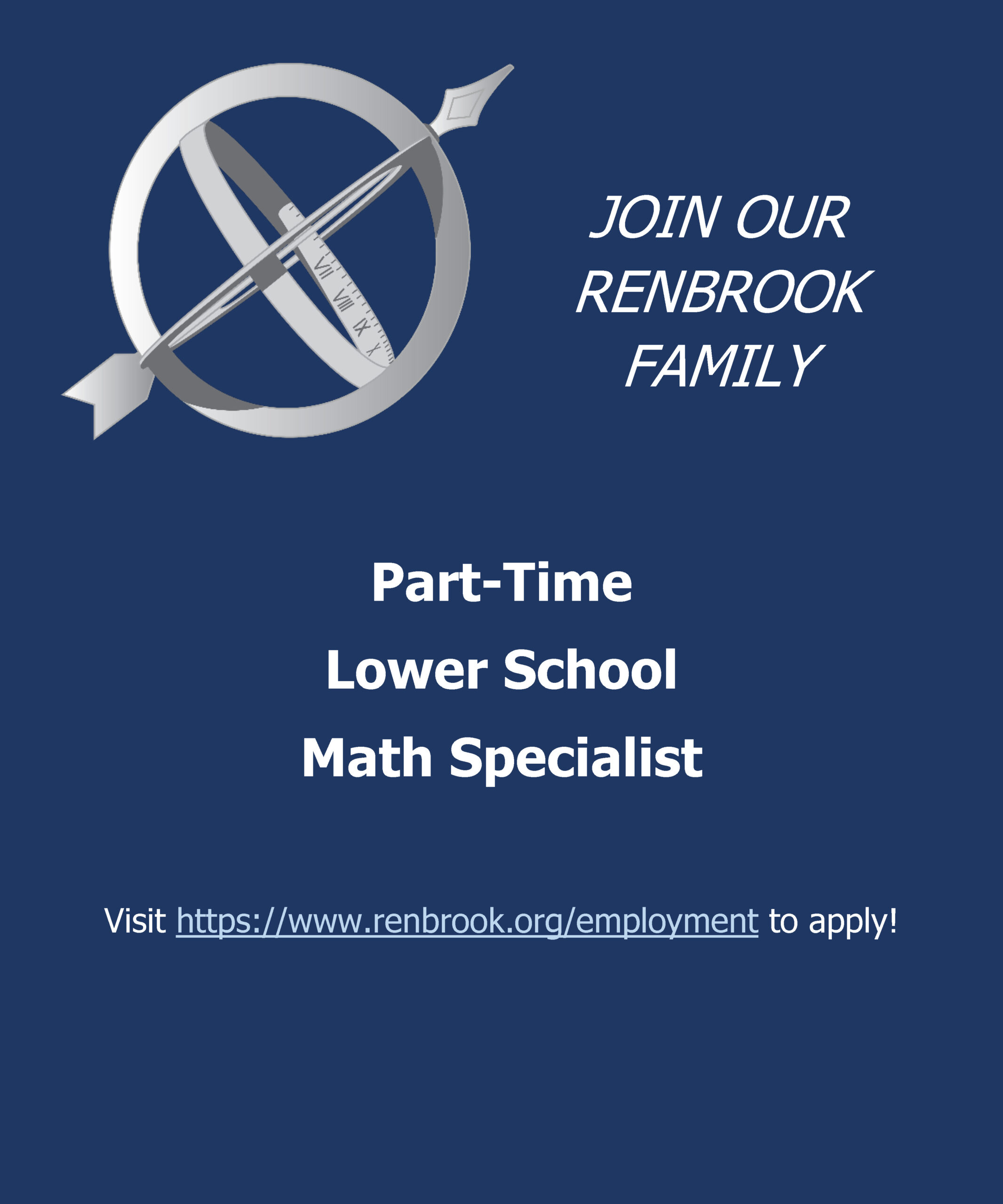 Renbrook School is Hiring a Part Time Math Specialist